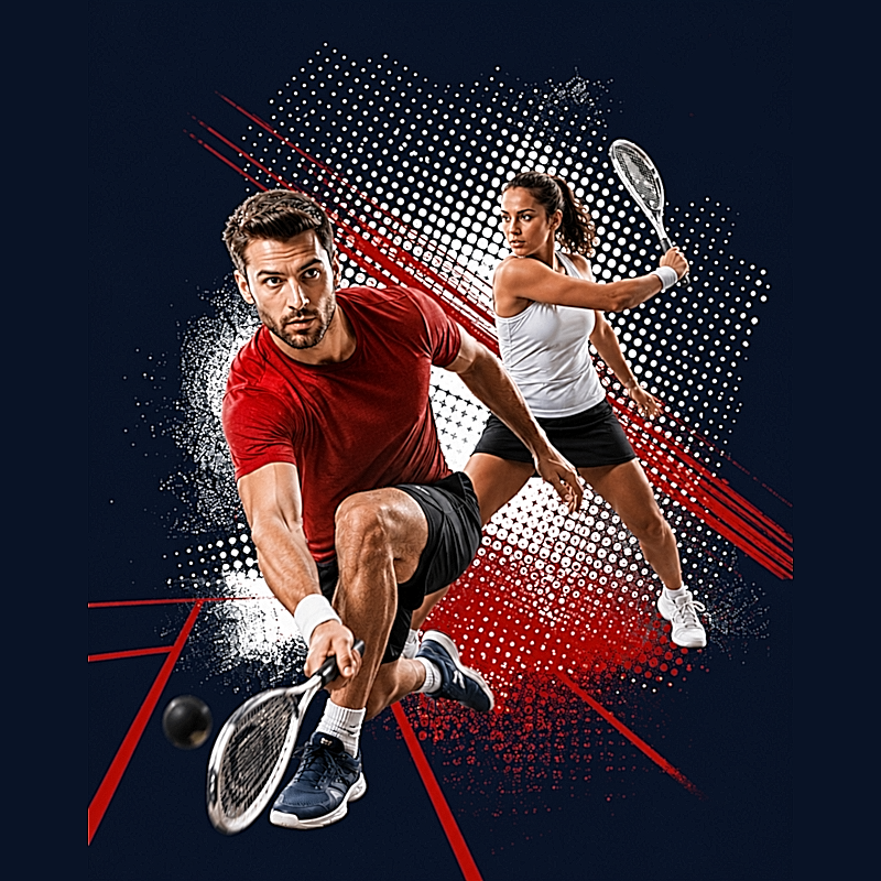 Match de squash à Toulouse — joueurs en action